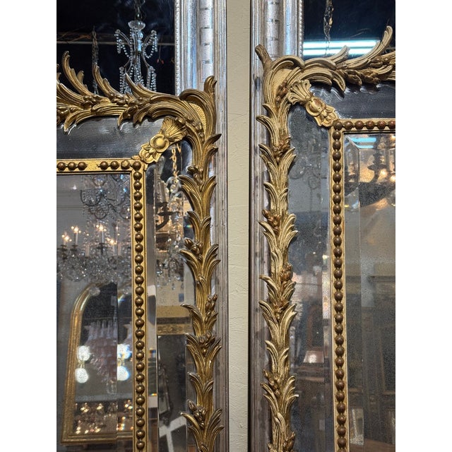 19th Century Near Pair of 19th C. French Giltwood Cushion Mirrors For Sale - Image 5 of 8