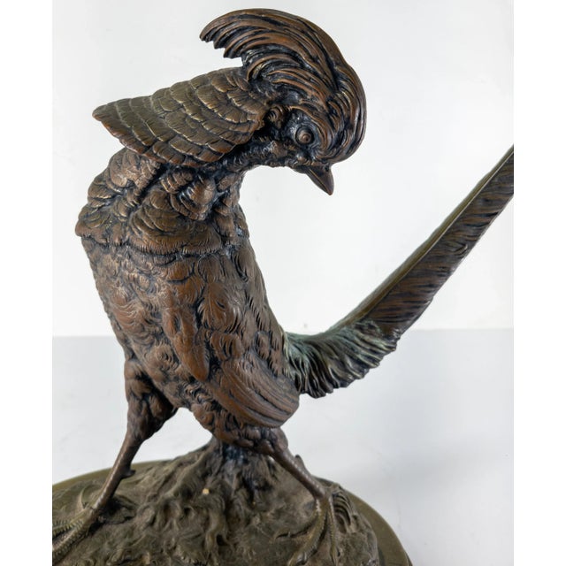 Metal 19th Century French Bronze of a Golden Pheasant Attributed to Jules Moigniez For Sale - Image 7 of 13