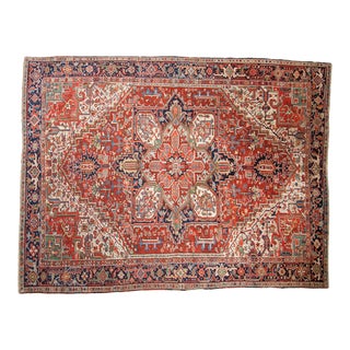 Vintage Heriz Carpet - 8'8" X 11' For Sale