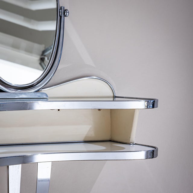 Wall-mounted Vanity Console with Mirror by Gio Ponti, Italy, 1930s For Sale In New York - Image 6 of 11