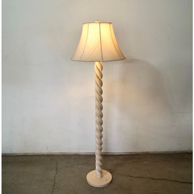 1970’s Hollywood Regency Barley Twist Metal Floor Lamp For Sale - Image 10 of 12
