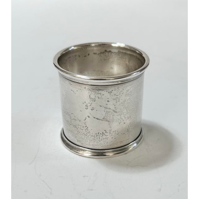 Victorian Antique Sterling Silver Napkin Ring With Script Monogram For Sale - Image 3 of 8