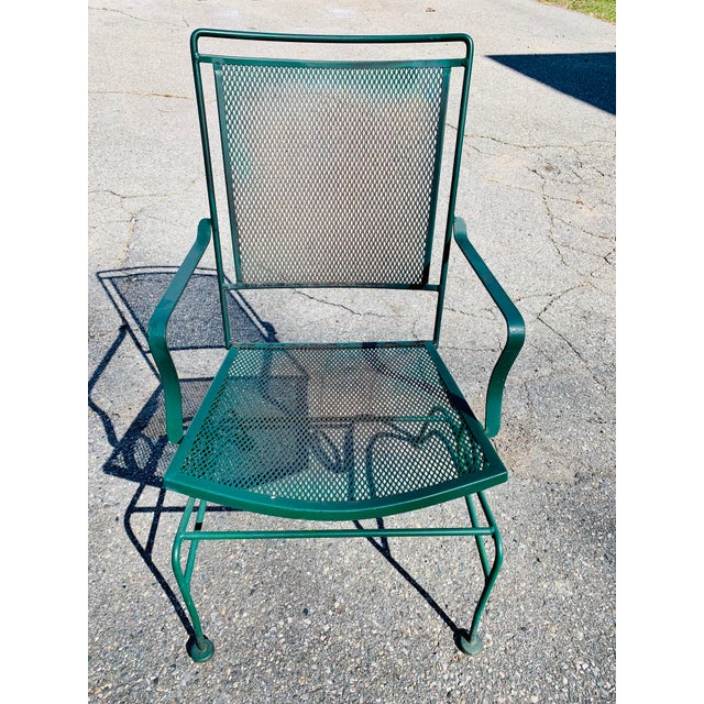 Vintage Wrought Iron Patio Dining Set For Sale - Image 10 of 11