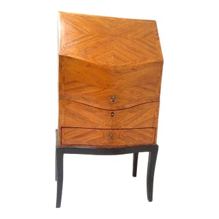 Antique Marquetry Patterned Letter Box on Stand For Sale