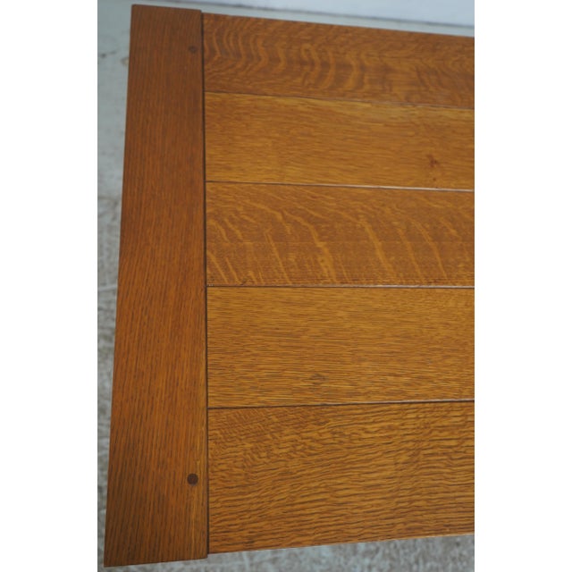 Pair Stickley Mission Oak Iron Base Lamp Tables For Sale In Philadelphia - Image 6 of 15
