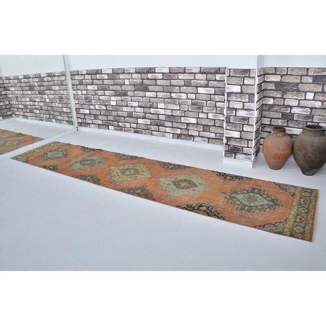 Vintage Turkish Rug, Earth Tones Runner For Sale - Image 4 of 10
