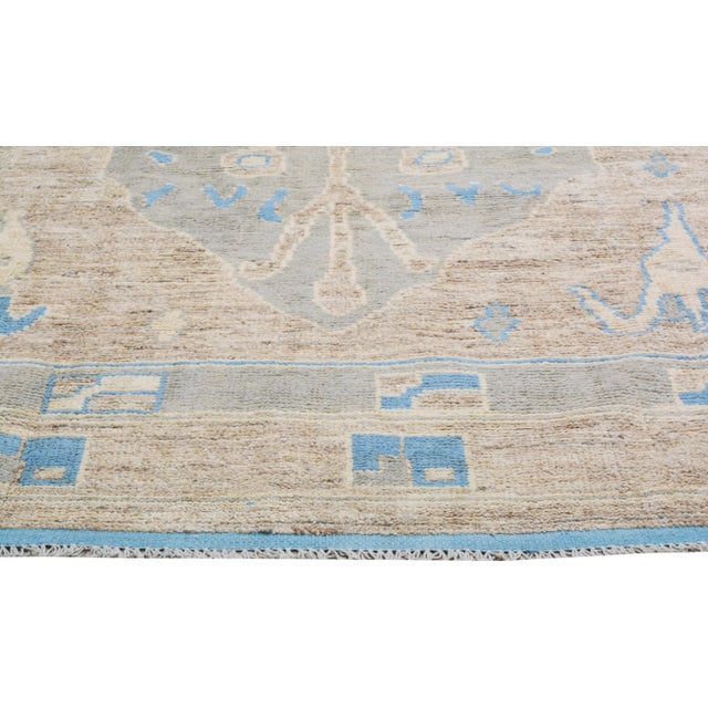 1960s 1960s Vintage Anatolian Oushak Handmade Hand Knotted Rug With Natural Colors,8'2"x12'5" For Sale - Image 5 of 7