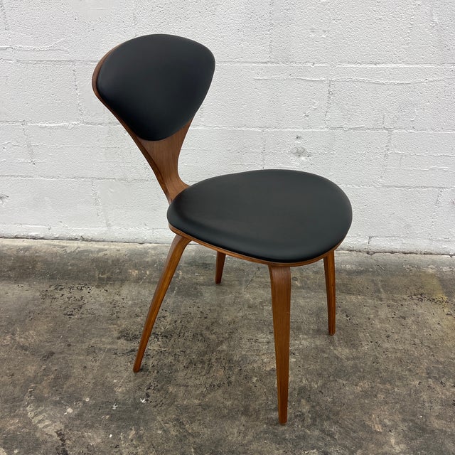 Wood Norman Cherner Chairs - Refinished With New Upholstery. 1960s For Sale - Image 7 of 10