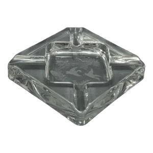 Queen Lace Crystal Glass Ashtray Dish Catchall Etched With Flying Geese 1970