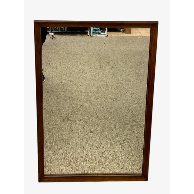 Broyhill Vintage 1960s Broyhill Saga Mid-Century Modern Mirror Etched Starburst Design Solid Walnut Frame For Sale - Image 4 of 12