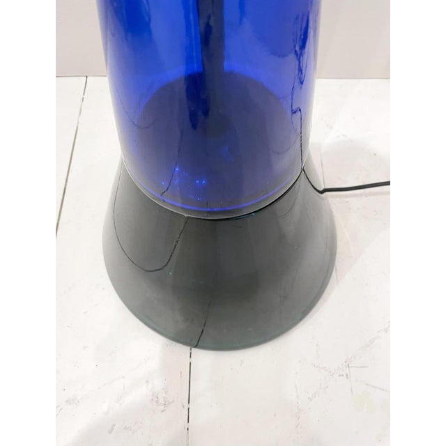 Mid-Century Modern Blue and Green Murano Glass Floor lamp by Fulvio Bianconi for Venini - Italy 1950s. Lamp : 163x 27cm....