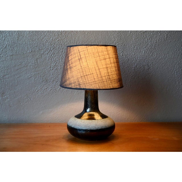 Gray Vintage Stoneware Table Lamp, 1960s For Sale - Image 8 of 8