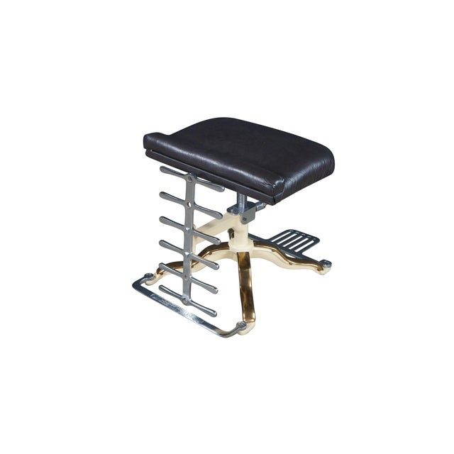 Mid-Century Modern Industrial Mid-Century Shoe Store Salesman Fitting Exam Stool Adjustable Bench For Sale - Image 3 of 18