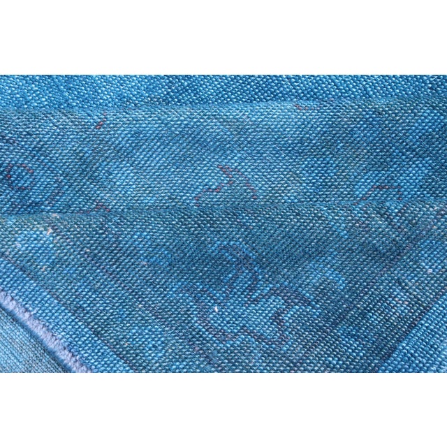 Large Turkish Oushak With Floral Design in Blue 10'3 X 16'7 For Sale - Image 15 of 16