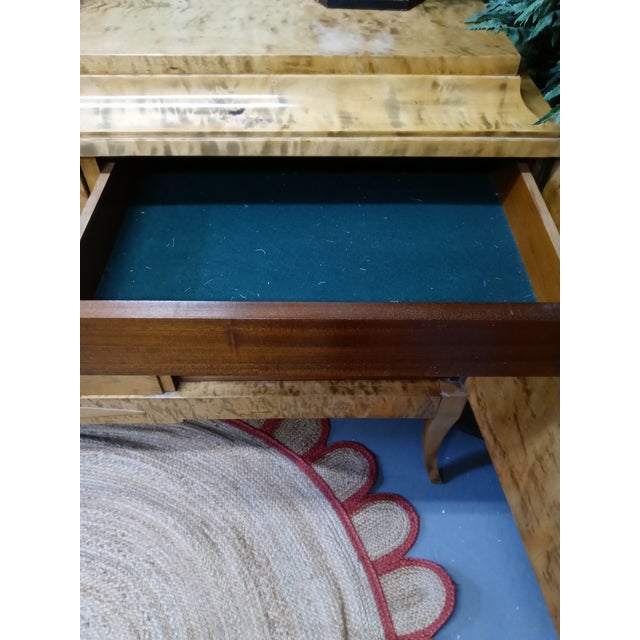 Vintage Large Tiger Wood 3 Compartment Honey Colored Storage Buffet