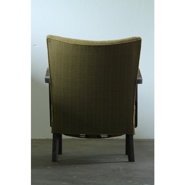 Vintage Danish Beechwood Lounge Chair with Curved Armrests, Denmark, 1930s For Sale - Image 6 of 18