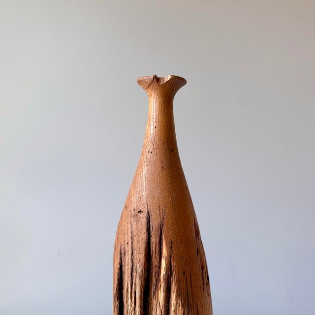 Late 20th Century Turned Live Edge Wood Bottle Vase For Sale In Charleston - Image 6 of 8