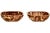 Pair of studio art clay bowls from the big sky state in a three tone swirl of regional colored clays in tan and chocolate...