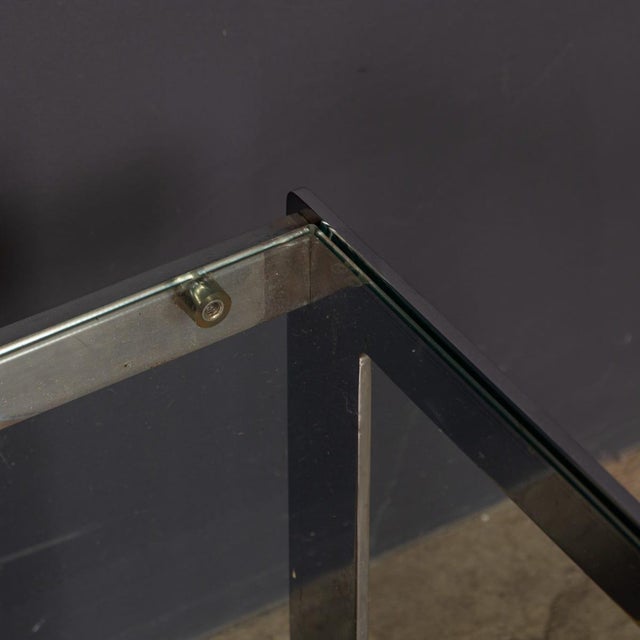 Vintage English Chrome, Glass and Wood End Table from Merrow Associates, 1960s For Sale - Image 14 of 15
