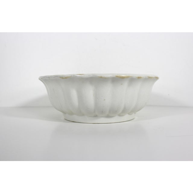 Vintage, or possibly antique scalloped ironstone mixing bowl. This is beautiful and heavy and has lots of patina to make...