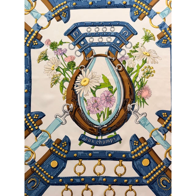 Hermès Aux Champs 1990 Silk Scarf by Caty Latham For Sale In New York - Image 6 of 11