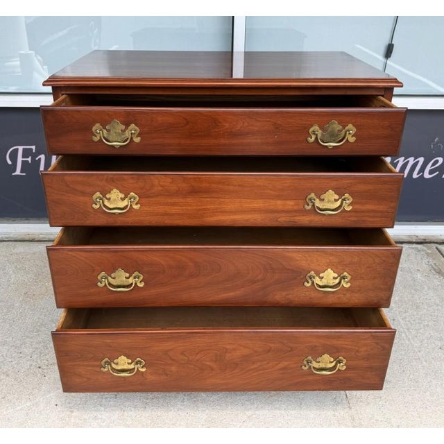 1960s 1960s Henkel Harris Solid Black Cherry 4-Drawer Chest Model No. 2440 For Sale - Image 5 of 17