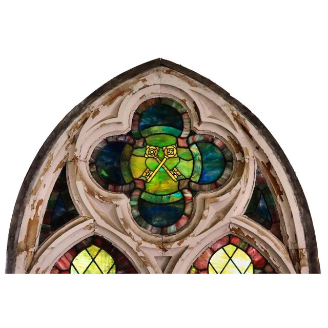 Gothic Stained Glass Window - Antique Gothic Revival Style For Sale - Image 3 of 13