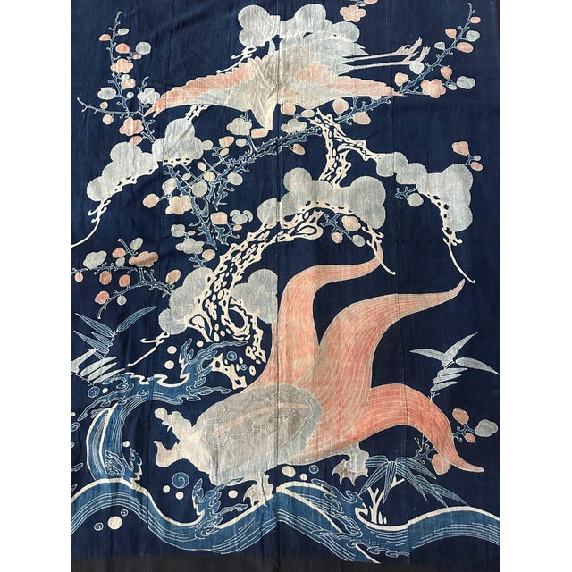 Antique Large Japanese Futon Cover with Resist Yuzen Dye For Sale - Image 16 of 18