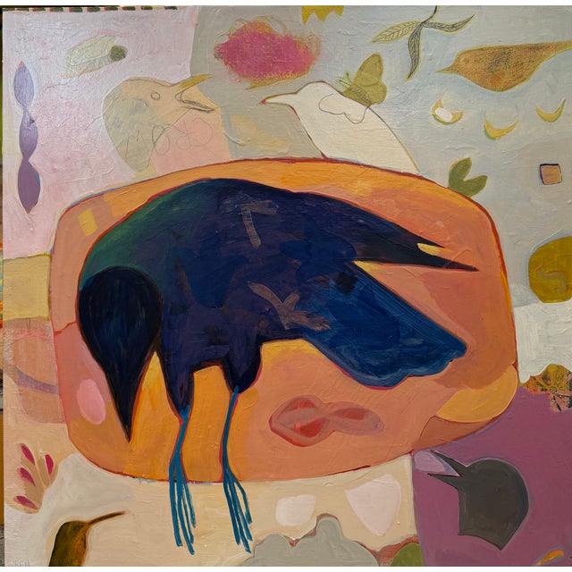 “Crow Rules” a Fun Bird Painting by LWren Walraven For Sale - Image 13 of 14