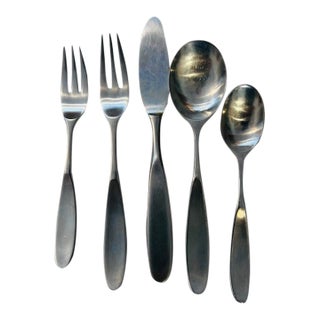 1960s Don Wallace Lauffer Magnum Silverware Danish Modern Serves Sv9- 69 Pieces For Sale