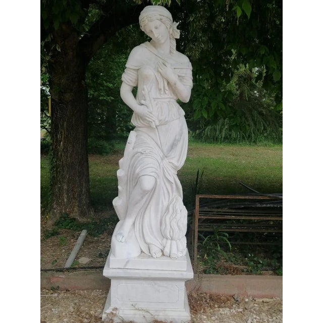 Italian Artist, The Four Seasons, 19th Century, Carrara Marble, Set of 4 For Sale - Image 5 of 18