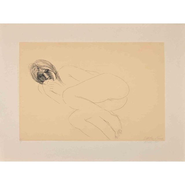 Emilio Greco, Reclined Nude, Edition 72/90, 1979, Etching For Sale