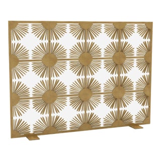 Aged Gold Halo Fireplace Screen For Sale