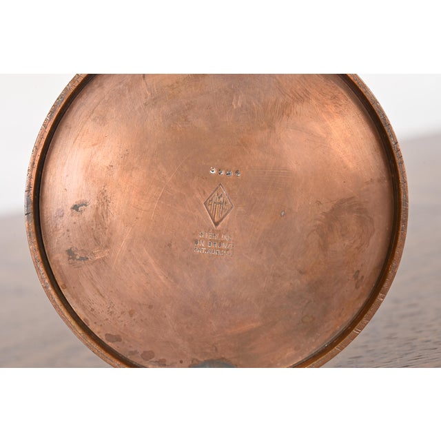 Metal Heintz Arts & Crafts Sterling Silver on Bronze Tall Bud Vase For Sale - Image 7 of 9