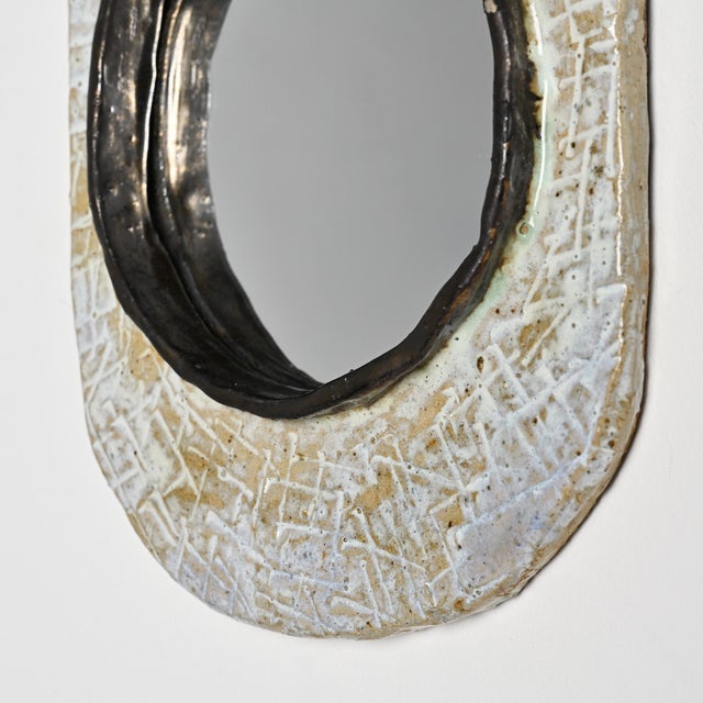 Ceramic Mirror by Jean-Pierre Viot, France, 1970 For Sale - Image 6 of 9
