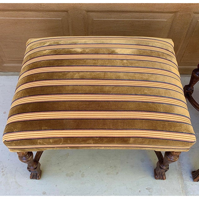 Antique Upholstered Spanish Colonial Ottomans a Pair Chairish