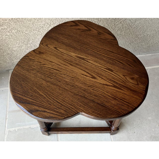 Circa 1970 English-Style Solid Oak Wood Cricket Table by Conant Ball For Sale - Image 9 of 12