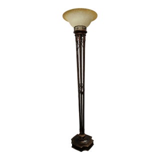 Late 20th Century Opera Style Floor Torchiere Lamp For Sale