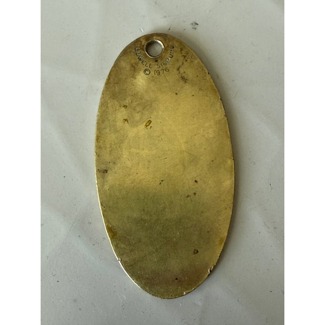 1970s Maxim's Paris Brass Key Chain Fob by Lowell Sigmund For Sale - Image 5 of 6