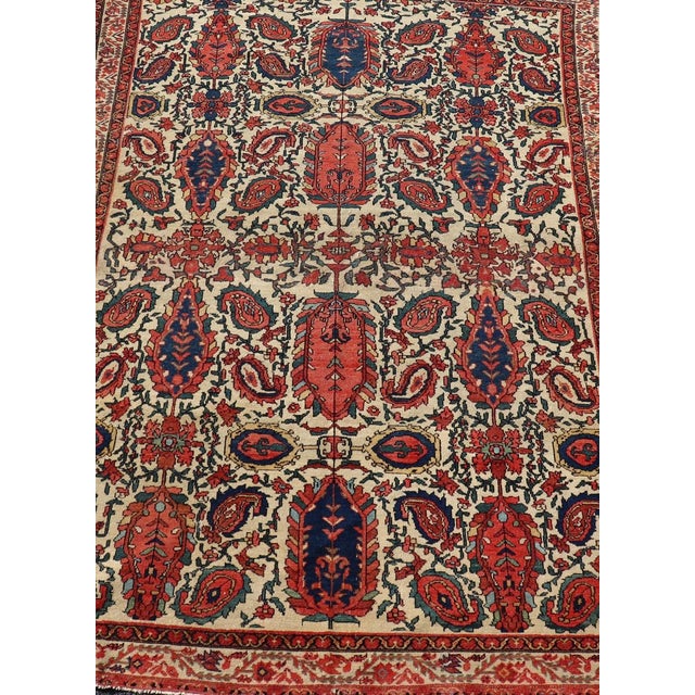 Antique Persian Fine Mission Malayer Rug in Ivory, Red, Blue, Brown 4'2"x6'1" For Sale - Image 4 of 10