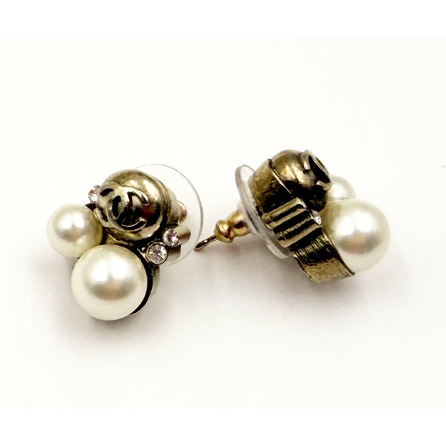 Chanel Chanel Silver Star CC Crystal Lavender Bead Long Lever Back Earrings, A Pair For Sale - Image 4 of 5