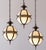 Art Deco 3pc Set Vintage Art Deco Old Fixture Ceiling Brass Hanging Pendant Light Milk Glass Shade Lamp For Sale - Image 3 of 5
