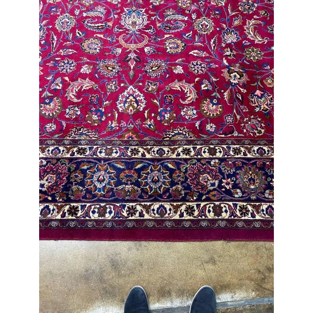 1960s Old Persian Mashad Area Rug 11'6" X 16'9" For Sale - Image 10 of 13