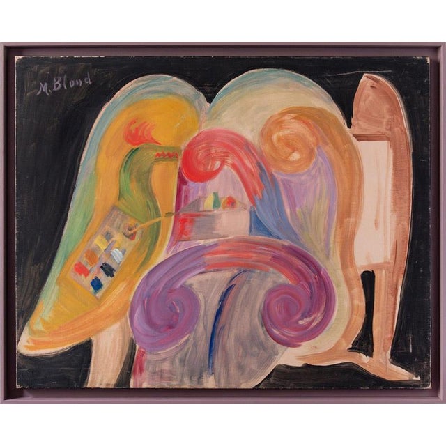 Textile Maurice Blond, the Artists Studio, 1974, Oil on Canvas For Sale - Image 7 of 10