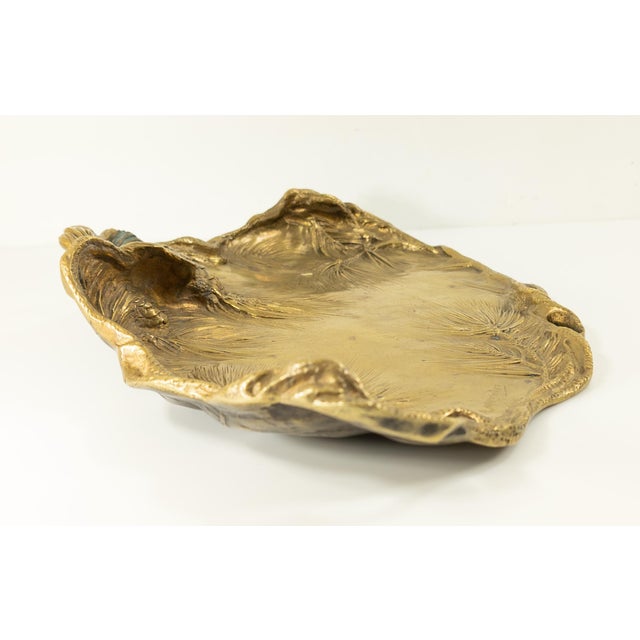 Early 20th Century Art Nouveau Tray With Pine Design by Albert Marionnet For Sale - Image 4 of 9