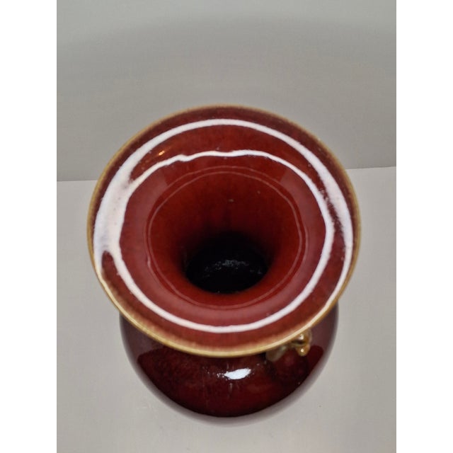 Antique 19th C Chinese Sang De Boeuf Oxblood Flambe Hu Vase - Dragon Handles For Sale - Image 11 of 13