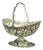 Antique Victorian Japanese Silver Plated Rose Flower Repousse Nut Bowl Dish For Sale