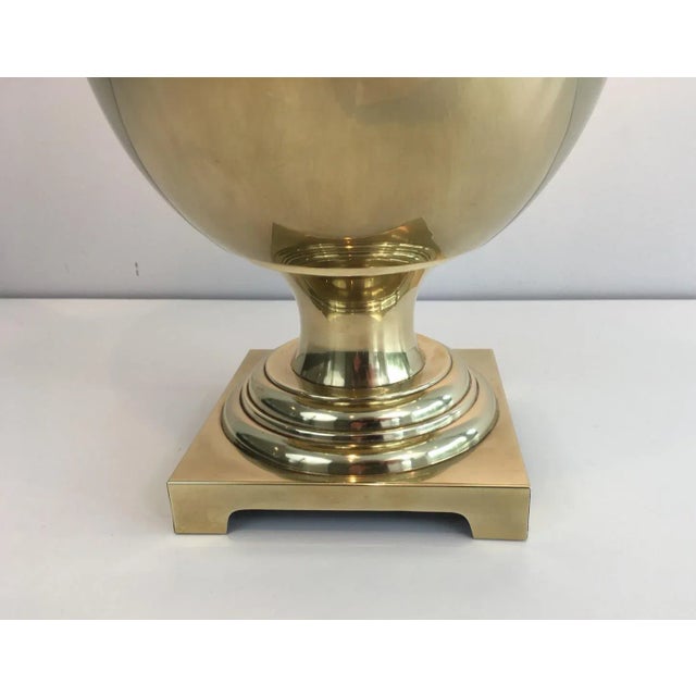 Gold Brass Baluster Table Lamp, French, circa 1970 For Sale - Image 8 of 12