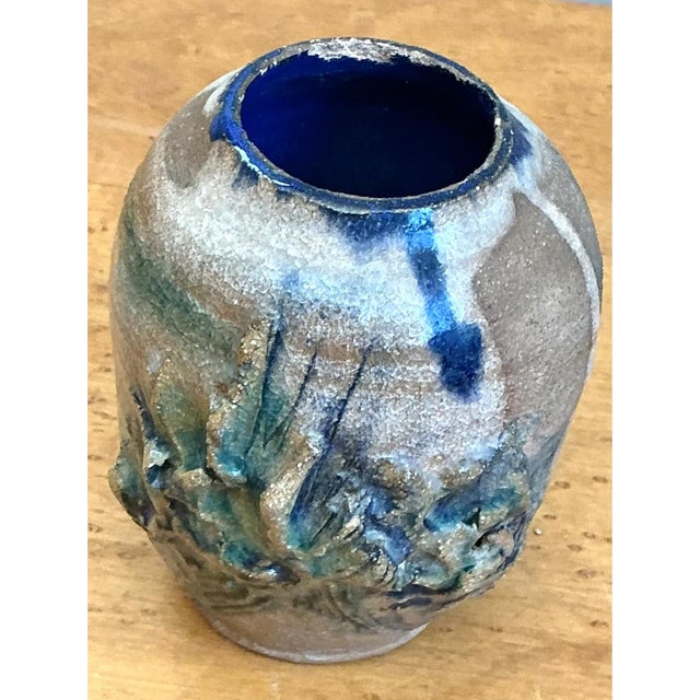 Ceramic Vintage Abstract Glazed Pottery Vase For Sale - Image 7 of 12
