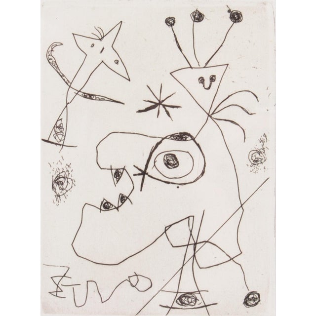 An authorized reprint etching by Spanish artist Joan Miró (1893-1983) printed in the French art publication "Derriere le...